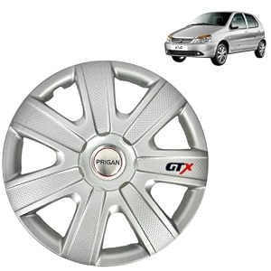 prigan wheel cover for tata indica v2 14 inch silver wheel cap available in 12131415 inch set of 4 pcs press fitting model- gtx-silver-14