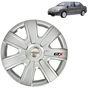 prigan wheel cover for tata indigo 14 inch silver wheel cap available in 12131415 inch set of 4 pcs press fitting model- gtx-silver-14