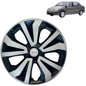prigan wheel cover for tata indigo 14 inch black silver wheel cap available in 14 inch set of 4 pcs press fitting model- tgo-t1-dc-14