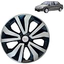 Prigan Wheel Cover for TATA Indigo 14 Inch Black Silver Wheel Cap (Available in 14 Inch) (Set of 4 Pcs) (Press Fitting) Model- TGO-T1-DC-14