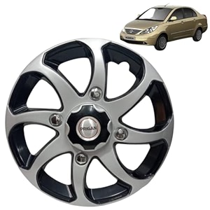 prigan wheel cover for tata manza 15 inch black silver wheel cap available in 15 inch set of 4 pcs press fitting model- bolero reverse-15