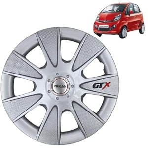 prigan wheel cover for tata nano 12 inch silver wheel cap available in 1213141516 inch set of 4 pcs press fitting model- gtx silver-12