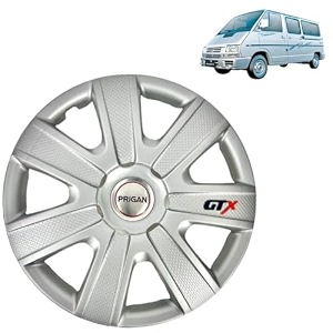 prigan wheel cover for tata winger old shape only 14 inch silver wheel cap available in 12131415 inch set of 4 pcs press fitting model- gtx-silver-14