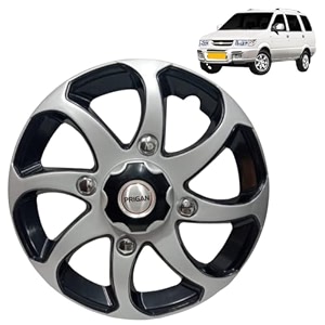 prigan wheel cover for tavera 15 inch black silver wheel cap available in 15 inch set of 4 pcs press fitting model- bolero reverse-15
