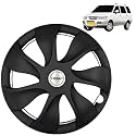 PRIGAN Wheel Cover for Tavera 15 Inch Black Wheel Cap (Available in 15 Inch) (Set of 4 Pcs) (Press Fitting) Model- Urban Black-15