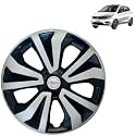 Prigan Wheel Cover for Tiago 14 Inch Black Silver Wheel Cap (Available in 14 Inch) (Set of 4 Pcs) (Press Fitting) Model- TGO-T1-DC-14