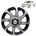 PRIGAN Wheel Cover for Toyota Corolla (Old) 15 Inch Black Silver Wheel Cap (Available in 15 Inch) (Set of 4 Pcs) (Press Fitting) Model- Bolero Reverse-15