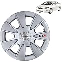 PRIGAN Wheel Cover for Toyota Corolla (Old) 15 Inch Silver Wheel Cap (Available in 12,13,14,15,16 Inch) (Set of 4 Pcs) (Press Fitting) Model- GTX Silver-15