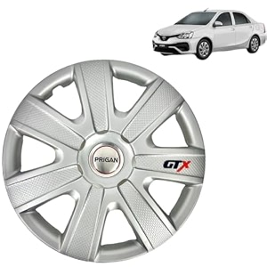 prigan wheel cover for toyota etios old 14 inch silver wheel cap available in 12131415 inch set of 4 pcs press fitting model- gtx-silver-14