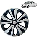 Prigan Wheel Cover for Toyota ETIOS Old 14 Inch Black Silver Wheel Cap (Available in 14 Inch) (Set of 4 Pcs) (Press Fitting) Model- TGO-T1-DC-14