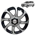 Prigan Wheel Cover for Toyota INNOVA Old 15 Inch Black Silver Wheel Cap (Available in 15 Inch) (Set of 4 Pcs) (Press Fitting) Model- Bolero Reverse-15