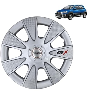 prigan wheel cover for toyota platinum etios 15 inch silver wheel cap available in 1213141516 inch set of 4 pcs press fitting model- gtx silver-15