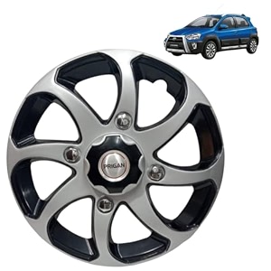 prigan wheel cover for toyota platinum etios 15 inch black silver wheel cap available in 15 inch set of 4 pcs press fitting model- bolero reverse-15