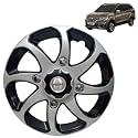 Prigan Wheel Cover for TRIBER 15 Inch Black Silver Wheel Cap (Available in 15 Inch) (Set of 4 Pcs) (Press Fitting) Model- Bolero Reverse-15