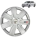 Prigan Wheel Cover for Verna (S(O) &amp; SX Only) Silver Wheel Cover 16" for Hyundai Verna (Set of 4 Pcs) (Press Fitting) Model Name- GTX Silver 16