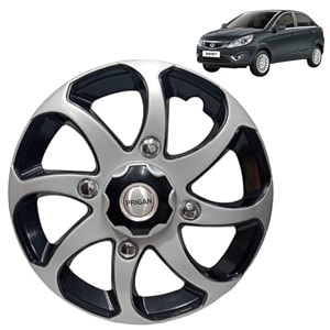 prigan wheel cover for zest 15 inch black silver wheel cap available in 15 inch set of 4 pcs press fitting model- bolero reverse-15