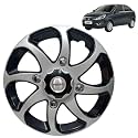 Prigan Wheel Cover for Zest 15 Inch Black Silver Wheel Cap (Available in 15 Inch) (Set of 4 Pcs) (Press Fitting) Model- Bolero Reverse-15