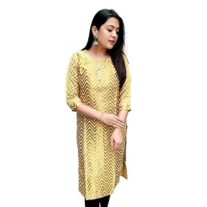 Prijam Traditional Straight Long Kurti Mashru Leriya