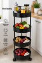 PRIKAP ENTERPRISE 4-TIER MULTIPURPOSE ROUND KITCHEN TROLLEY