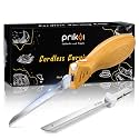 Cordless Electric Knife, Easy-Slice Serrated Edge Blades Carving Sets for Turkey, Bread, Fillet, DIY, Ergonomic Handle + 2 Blades New Upgrade