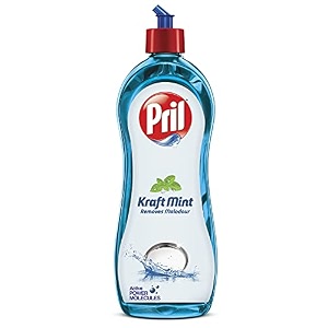 pril kraft mint liquid dishwash gel -750ml -malodour removal specialist  insta clean  suitable for cleaning non-veg cooked utensils or strong smelling food was served  zero white residue  packaging may vary