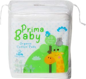 prima baby cotton pads soft and gentle chemical-free cotton - 60 pieces