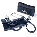 Primacare DS-9181-BL Professional Aneroid Sphygmomanometer and Sprague Rappaport Stethoscope, Manual Blood Pressure Kit with Cuff and Carrying Case, Blue
