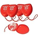 Primacare RS-6845-5 Valve CPR Rescue Mask in Red Hard Case,Adult/Child Pocket Resuscitator with Elastic Strap,Air Cushioned Edges,6.5x4.8x1.6 inches,5 Count (Pack of 8)