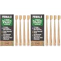 PRIMALS Boar Bristle & Bamboo Toothbrush (8-Pack) - Premium Boar Bristles - Fully Biodegradable - Plastic & Nylon Free - Quick Dry Design