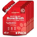 Grass-Fed Beef Bone Broth for Dogs &Cats, Mobility Formula w/Collagen Peptides to Help Support Hip & Joints, Digestion, Skin & Coat and Hydration, Human Grade, Made in USA. Beef 6 Pack
