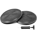 Primasole Balance Disk (Cool Grey Color) 2 Pieces Comes with an air Pump 13inch in Diameter 550lb Load Limit Torso Training Cushion PSS91NH021A