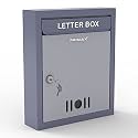 Primax Metal Wall Mount A4 Letter Box - Mail Box/Outdoor Mailboxes Home Decoration with Key Lock (Dark Grey)
