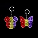 Prime 2 Pcs Mini Pop Push It Bubble Toy Silicone Keychains/Keyring Stress Relief Sensory Toys for Kids and Adults Pack of 1 (M18)