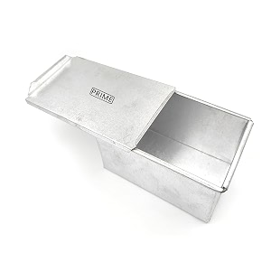 prime bakers and moulders rectangular tin sandwich bread mould loaf tin box with cover 250 gm - silver