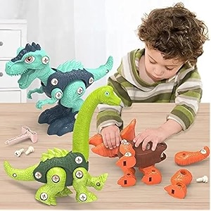 prime deals branded take apart dinosaur toys pack of 3 dinosaurs with screwdrivers dino kids building learning toys stem toy for boys and girls 3 4 5 6 7 8 year old boys and girls pack of 3