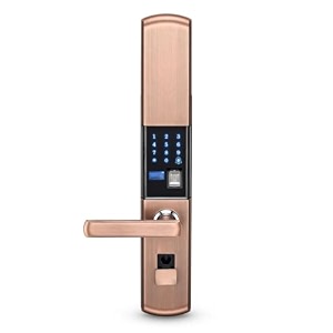 prime gold smart digital door lock  4-in-1 access fingerprint pin rfid card amp key  metal body  digital security lock for main door