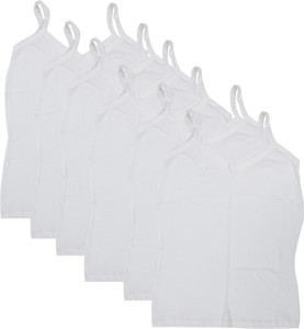 prime knits camisole for girls white pack of 6