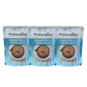 prime millet for good health organic jowar upma rava  premium sorghum millet upma mix  high fiber superfood  gluten free healthy breakfast ingredient  supports healthy digestion  natural unpolished jowar rava  ancient grain nutrition 750 gram