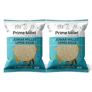 prime millet for good health organic jowar upma rava  premium sorghum millet upma mix  high fiber superfood  gluten free healthy breakfast ingredient  supports healthy digestion  natural unpolished jowar rava  ancient grain nutrition 1000 gram