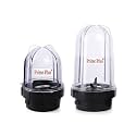 PRIME PLUS ABS Plastic Bullet Jar Set (500ml & 300ml) for Mixer Grinder | Durable Black Jars Only | Compatible with Bullet Mixer | Multipurpose Grinding & Blending