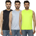 PRIME PLUS Pack of 3 Sando Men Sports Gym Vest Combo (157) Men Vest