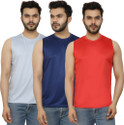 PRIME PLUS Pack of 3 Sando Men Sports Gym Vest Combo (75) Men Vest