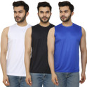 PRIME PLUS Pack of 3 Sando Men Sports Gym Vest Combo (17) Men Vest