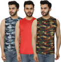 PRIME PLUS Pack of 3 Sando Men Sports Gym Vest Combo (141) Men Vest