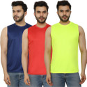 PRIME PLUS Pack of 3 Sando Men Sports Gym Vest Combo (99) Men Vest