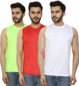 PRIME PLUS Pack of 3 Sando Men Sports Gym Vest Combo (278) Men Vest