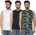 PRIME PLUS Pack of 3 Sando Men Sports Gym Vest Combo (05) Men Vest