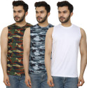 PRIME PLUS Pack of 3 Sando Men Sports Gym Vest Combo (143) Men Vest
