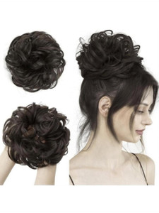 primeberie messy hair bun synthetic artificial juda for women and girls 35 gram bun brown