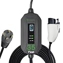 PRIMECOM Level 2 Electric Vehicle (EV) Charger (220V / 240Volt, 16Amp) Portable EVSE Smart Electric Car Charger, 30', 40', and 50 Feet Lengths (NEMA 14-30P, 35 Feet)